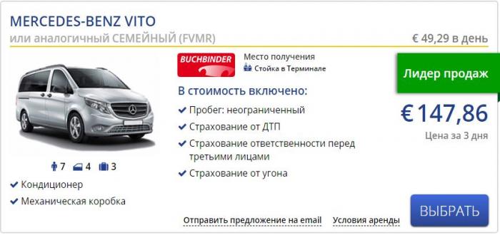 Аренда автомобиля Mercedes