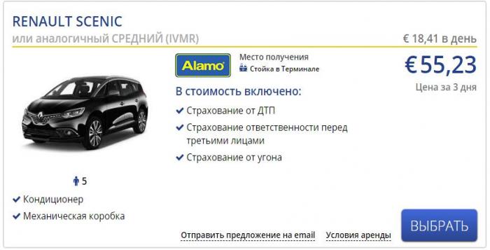 Аренда автомобиля Renault