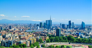 Панорамное фото Милана вид сверху