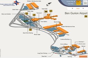 Международный аэропорт имени Бен-Гуриона (Ben Gurion Airport)схема