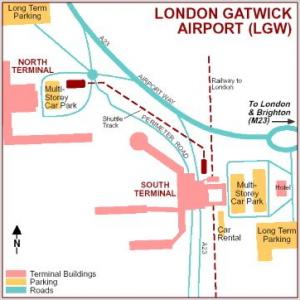 Аэропорт Гатвик (Gatwick Airport) схема
