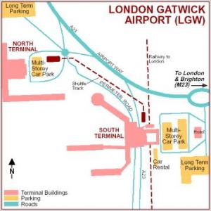 Аэропорт Гатвик (Gatwick Airport) схема