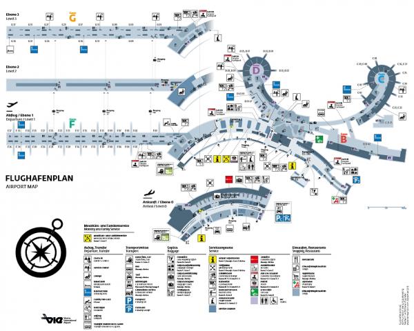 Международный аэропорт Швехат (Schwechat или Vienna International Airport) схема