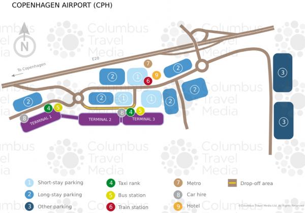 Аэропорт Копенгагена Каструп (Copenhagen Kastrup Airport) схема