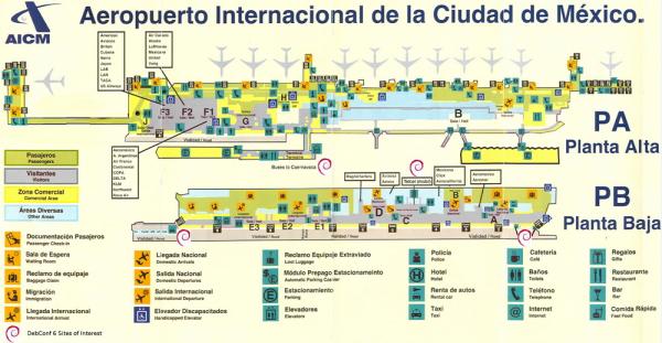 Международный аэропорт имени Бенито Хуареса (Benito Juarez International Airport) схема
