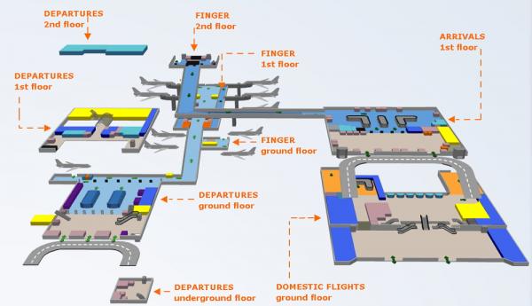 Международный аэропорт Генри Коандэ (Henri Coanda International Airport) схема